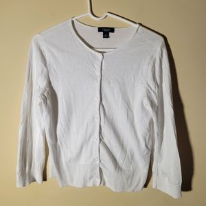 Chaps white cardigan size L